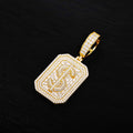VVS Moissanite Baguette Dollar Sign Plaque Pendant in 925 Sterling Silver