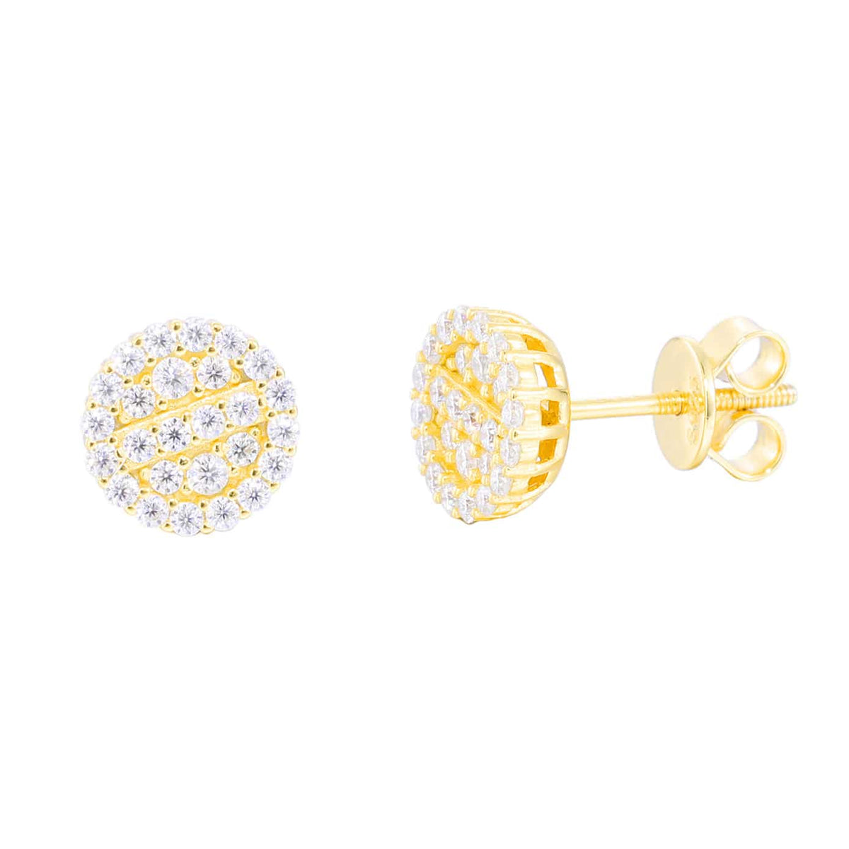 925S&VVS Moissanite Round Cluster Screw Back Stud Earrings