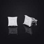 925S VVS Moissanite Princess Cut Square Stud Earrings