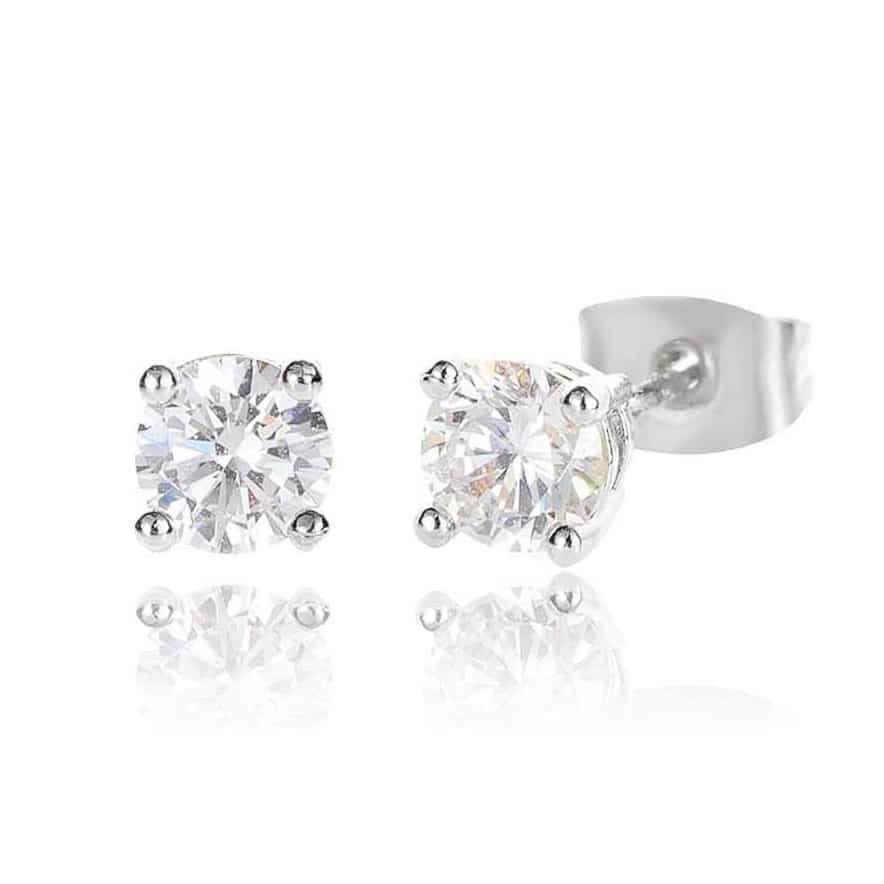 925S&VVS Moissanite Round 4-Prong Stud Earrings